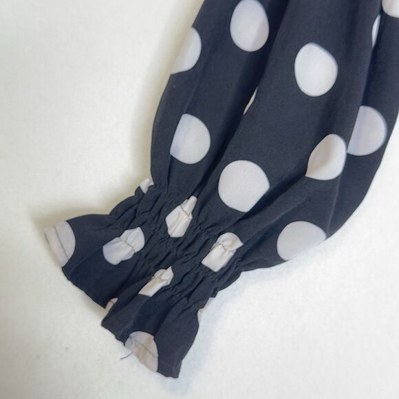 CBR Top Polka Dot Crop Top Sz Small Black White Chic Boutique - Picture 6 of 8